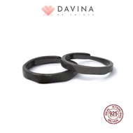 Cincin Couple DAVINA Perak Silver 925 Nikah Kapel Tunangan Hitam Unik