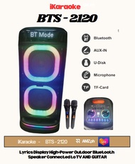 BTS-2120 Brodu Subwoofer Bluetooth Speaker Lyrics display Rechargeable Audio Radio with Wireless Mic