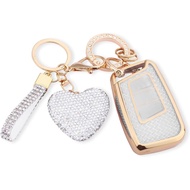 Compatible with VW Volkswagen key fob cover with Diamond Bling Keychain