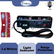 ( SIRIM ) LMX / Lemax Extension Socket ( 3 Meters ) ( 3 Socket ) ( Black )