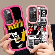 MERAH A-30 Fashion Rock Band Casing for Xiaomi Redmi Note 10 10S 2022 Pro Max black red Pink Case