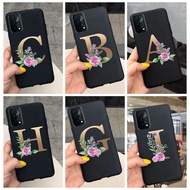 OPPO A74 4G  A74 5G  Letter Flower Soft Silicone TPU Phone Case OPPOA74 4G 5G Case Cover