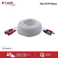 Rover Systems 20 meters Video+Power Coaxial Cable for CCTV Camera White