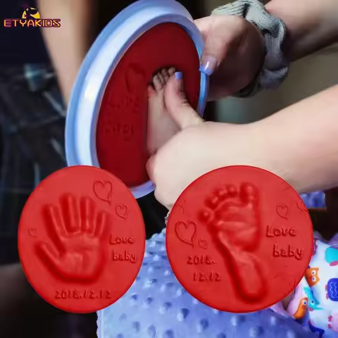 Baby Hand Footprint Makers Handprint Fingerprint Inkpad Casting DIY Clay Toys Care Air Drying for Ki