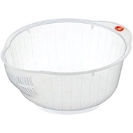 Inomata Plastic Japanese Rice Washing Bowl with Strainer, 2 Quart