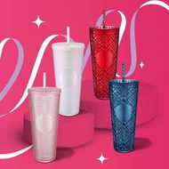 STARBUCKS HOLIDAY JEWEL STUDDED BLING-BLING TUMBLER | JEWEL RED JEWEL BLUE GLITTER PINK ICY BLING