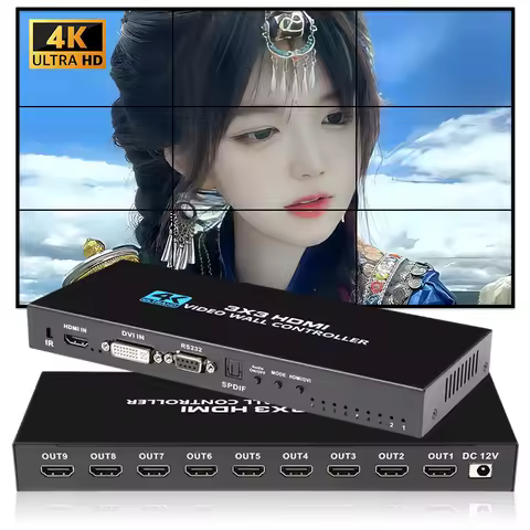 4K HDMI Video Wall Controller 3X3/2X3/2X2 Video Wall Processor HDMI Multi Video Screen Processor Spl