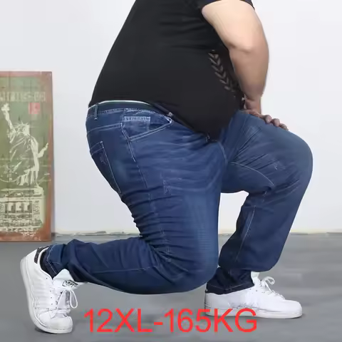 Oversized jeans 300 pounds extra large PANTS Big men 165kg thin Spring trousers High waist 8XL 60 bi