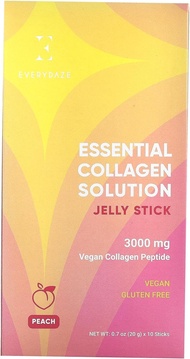 EVERYDAZE Essential Collagen Solution Jelly Stick | Vegan Collagen Peptide | Peach | 10 Packs | Hair