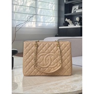 Chanel Classic GST Diamond Commuter Tote Mommy Shopping Bag, HAAS Ball Pattern Caviar, Retro Gold Ha