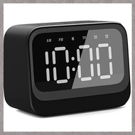 (ZGOY) Mini Clock Bluetooth Speaker Portable Dual Alarm Clock Support TF Card Play Soundbar Wireless Display Music Player Plastic