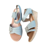 Anh duy genuine cowhide women's sandals with high wedge sole 5p d03/002