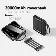 Mini Powerbank 20000mAh High Capacity Flight Ready Power Bank Inbuilt Cable Multiple Device Charging