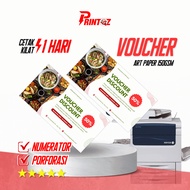 Custom Art Paper Voucher Printing Food, Drink & MSME Coupon Vouchers