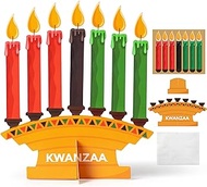 WATINC 24Pcs Kinara Craft Kits, Make Your Own Kwanzaa Candles Craft Art Project, African Heritage Holiday Party Favors Decoration, Family School Classroom DIY Activity Supplies for Kids