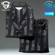 EAGLADE Pajama Sleepwear Clothes Pyjamas for Men Breathable in Black G07