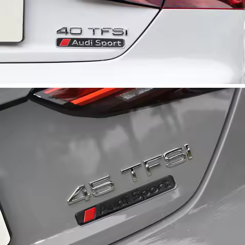 3D ABS Audi Sport Emblem Car Sticker Auto Rear Trunk Decal Decoration For A3 A4 A6 C6 B8 8P Q3 B7 A5