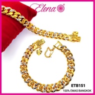 Elena Emas Bangkok Emas Sadur Gelang Tangan Dewasa/Budak (ETB151)