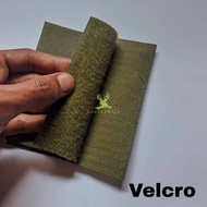 Velcro Perekat Satu Pasang Kasar Dan Halus 10cm Warna Hijau Army