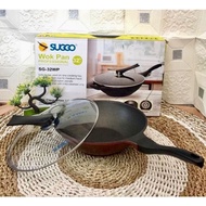 Affars88 > SUGGO Wok Pan 32cm 28cm Glass Lid TEFLON NON-STICK/ premium frying Pan grill/ frying Pan 