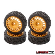 LC Racing C8055 18 Spokes Rally Tire Set (Pre-mounted, Gold) 2Pks/4Pcs # 8055