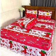 Sprei Rumbai Motif Bunga Ukuran 180x200/160x200/120x200 Bahan Katun Halus