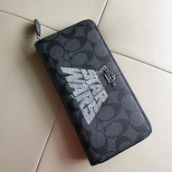 Coach Dompet Klip Panjang Pria Coach Asli Dompet Klasik Logo Zipper