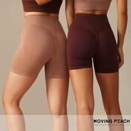 MOVING PEACH Women Seamless Fitness Short Comfort No Front Seam Yoga Shorts High waist Butt Lifting 