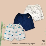 HIJAU 6PCS BOBOKO DIGICO Baby Shorts Fullprint Premium Motif 0-1 Years Old Navy Green Brown & Grey S