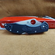 SPYDERCO DELICA 4 FOLDING KNIFE 2-7/8" VG10 SATIN COMBO BLADE BLACK FRN HANDLES LOCKBACK - C11PSBK-H