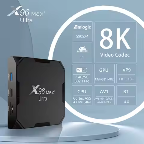 2025 X96Max Plus Ultra TV Box Android 11 Amlogic S905X4 4GB 32GB 64GB TVBOX AV1 8K Wifi BT X96 Max M