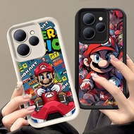 Q-9 Mario Black white Case for Tecno Spark POP 20C 7 20 Go Go1s 9 Go1 2023 2024 Pro