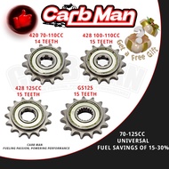 Sproket Depan Freewheel 420 428 14T 15T Lubang 17mm 20mm Jimat Minyak Meluncur Untuk Honda EX5 Wave 