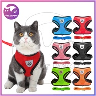 Harness Kucing Rompi Tali Tuntun Anjing Kecil Tali Kucing Panjang Harness Anjing Kuat Tali Pengikat Reflektif
