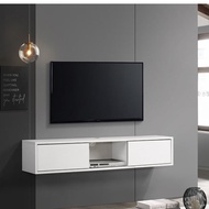 TrueHome Fully Setup 4 / 5 Feet Wall-Mounted TV Walnut Modern Floating Wall-Mounted / TV Cabinet Wall Mounted TV Cabinet
