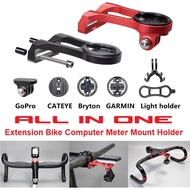 ALL IN ONE Extension Bike Computer Meter Mount Holder For GARMIN Edge, Bryton, GoPro, Cateye & Camco