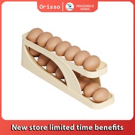 Orisso 2 Tier Eggs Dispenser Auto Rolling Egg Tray Refrigerator Egg Storage Rack