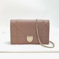 DIOR Diorma盾牌 woc粉色鏈條包19*12*3 99新配件塵袋