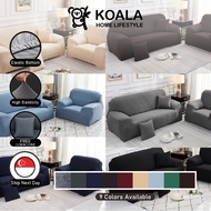 🇸🇬6.15🔥 Koala Home Sofa Covers 1/2/3/4 Seater Protector Sofa Bed Cover Sofa Cover L Shape Cover Silky +FREE 1 Cushion