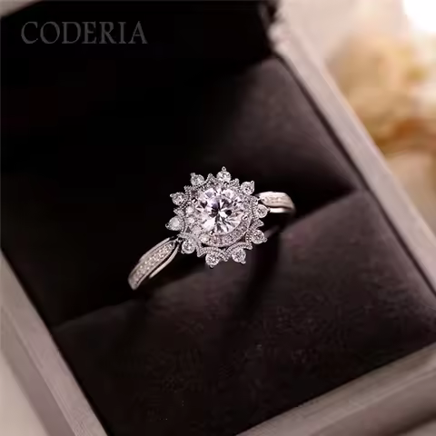 Real Pass Diamond Test 0.5 Carat Moissanite Ring Women Fashion 925 Sterling Silver Brilliant Rings W