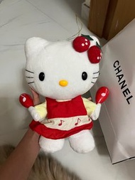 中古Hello Kitty中古毛絨手偶 1999年音樂隊kitty老料毛絨公仔 安撫玩具