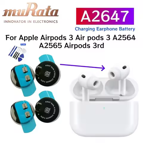 2pcs A2647 Earphones battery for Apple Airpods3 Air pods 3 A2565 A2564 airpods 3 3rd replacement bat