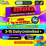 🇮🇳NML India eSIM 5G 3-15 Days DailyUnlimited Full-Speed Data eSIM India | Best Value at NML | UTC+8