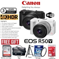 (CANON MALAYSIA WARRANTY)CANON R50V 14-30MM VLOG LIVE STREAM CONTENT CREATOR DUAL PIXEL CMOS AF CANO