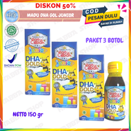 [ PAKET 3 botol ] Madu Anak Ratu Lebah Junior DHA GOLD plus Omega 3 - 150gr