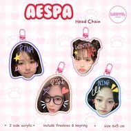 GANTUNGAN AESPA HEADCHAIN ningning giselle karina winter KEYCHAIN