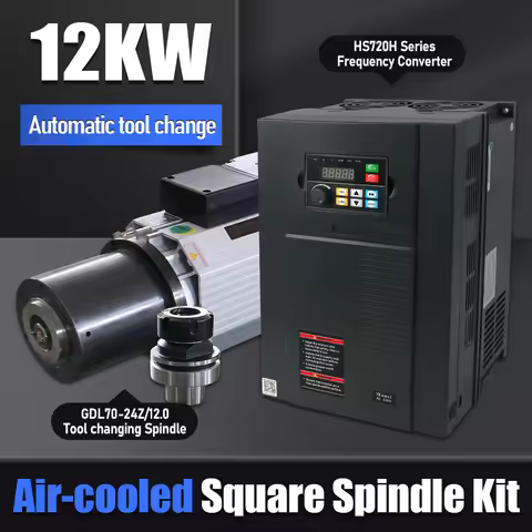 HQD ATC Spindle Motor 12kw For wood Aluminium soft metal ISO30 HSK63F 24000rpm+15KW VFD AC 340-440V 