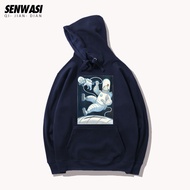 เสื้อสเวตเตอร์มีฮู้ดลายการ์ตูน Tintin สำหรับผู้ชายและผู้หญิง ฤดูหนาวปี 2021 เสื้อคลุมกันหนาวแบบสวมหั