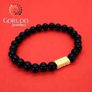 Gorudo Jewellery 999 Pure Gold Mini Gold-Bar Charm Bracelet  ( Beads ) MBB