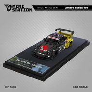 MINI STATION 1/64 PORSCHE RWB 964 SAMURAI CYBERPUNK BLACK YELLOW